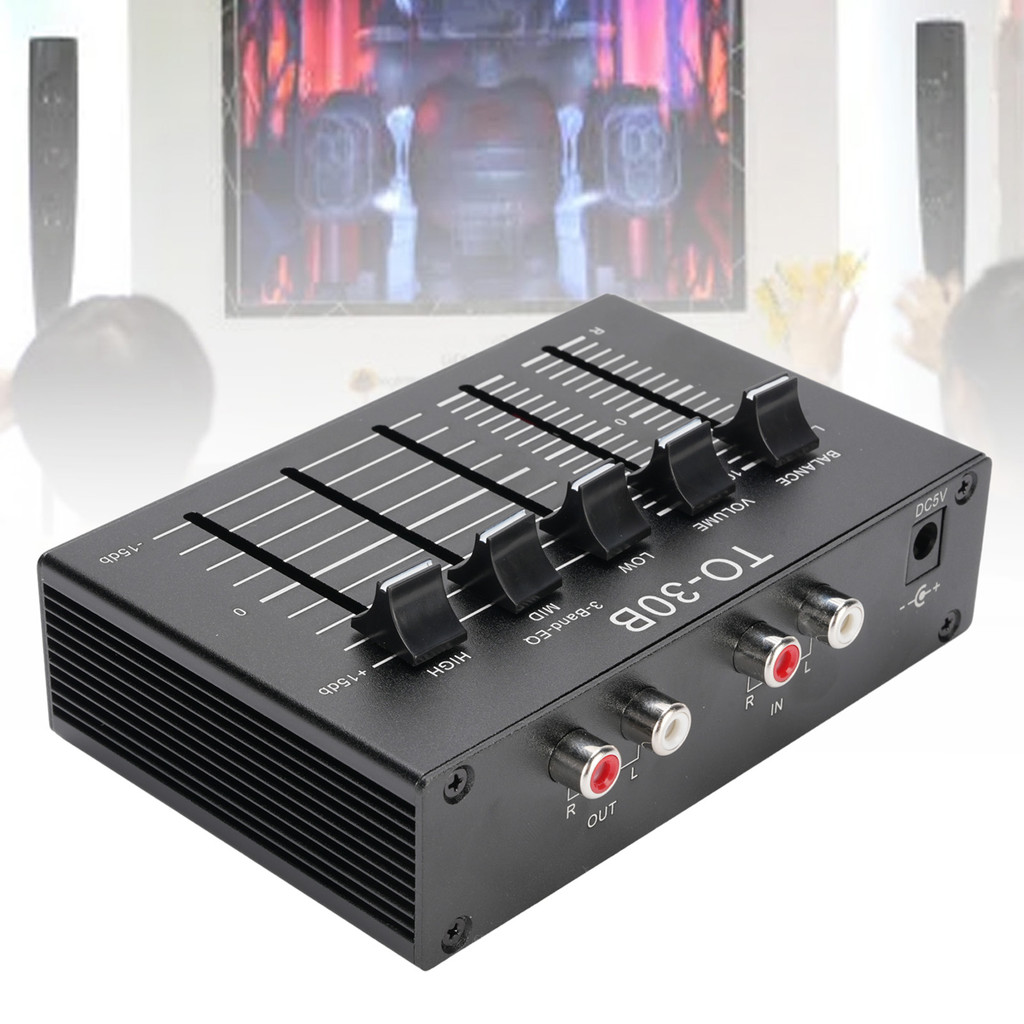 2 Channel Digital Sound Equalizer 3 Band Equalizer Balanced Volume Control HIFI Sound Aluminum Alloy