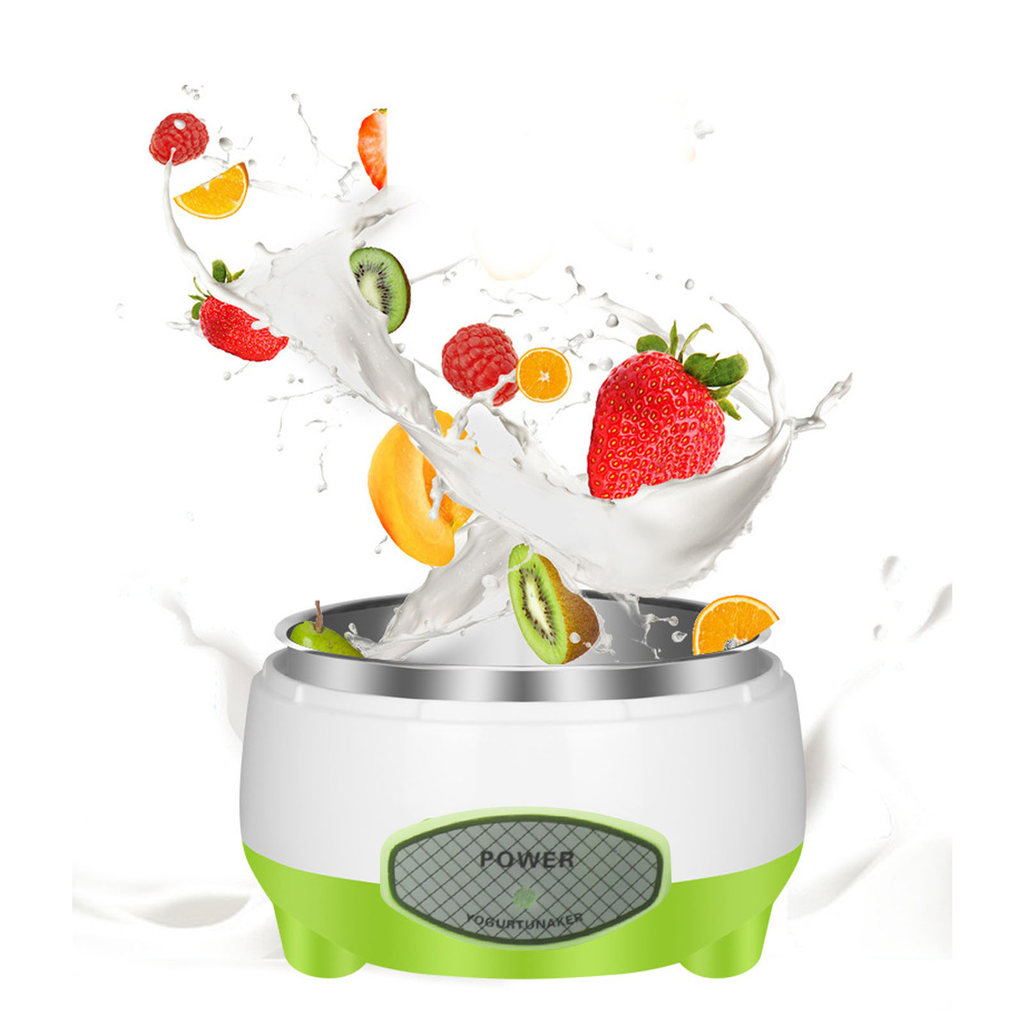 Compact Yogurt Maker Machine Stainless Steel Container Yogurt Maker for Homemade DIY Yogurt Green