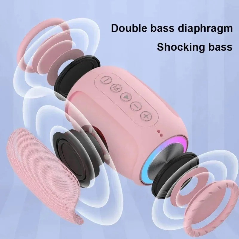 Speaker Bluetooth pink strong function portable Bluetooth speaker outdoor speaker waterproof 10W