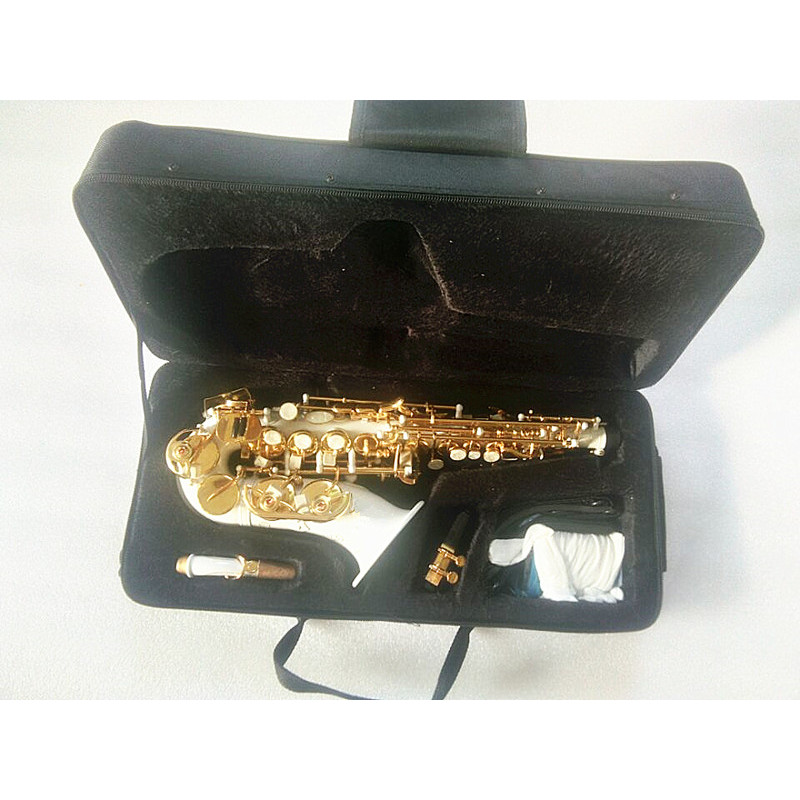 Brand New high quality soprano saxophone White saxophone Curved soprano sax Complete fittings