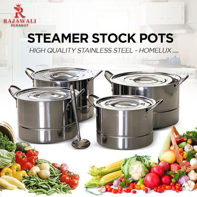 Panci Set Steamer Stock Pot 4 Pcs Home Lux India555. Best Seller