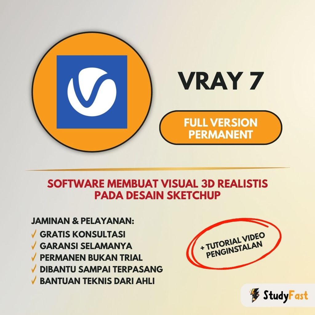 VRay 7 for SketchUp 2026 Original Permanen | Version 3 / 5 / 6 / 7 + Panduan Instal