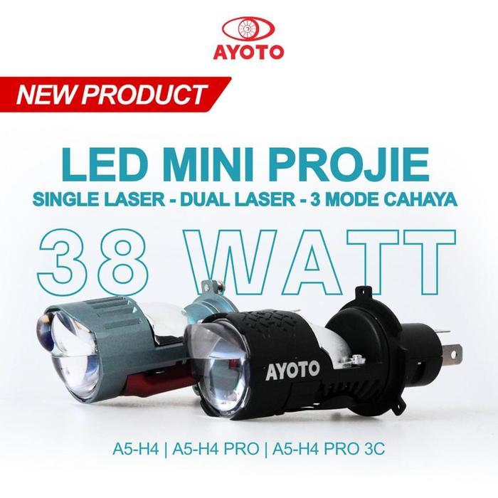 Lampu Utama H4 Mobil Motor Led Socket H4 Kaki 3 Premium Ayoto Hi Low Beam Super Terang A5 - H4 Pro 3