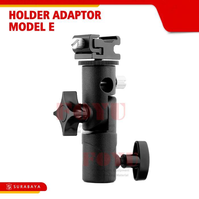 Holder Adaptor Speedlite Camera Flash Dengan Lubang Payung Model E Besi Kamera Lampu Tripod