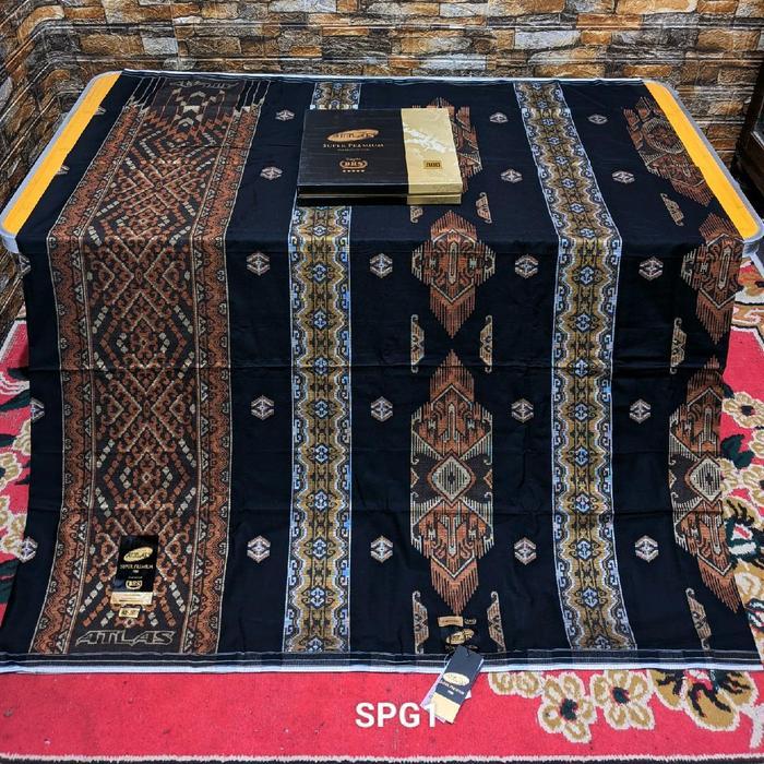 Sarung Atlas Super Premium 980 Gold - Kain Viscose Muslim Motif