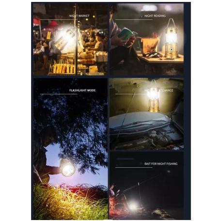 Lentera Tarik - Lentera Tenaga Surya Powerbank - Lampu Senter Tenaga Surya - Lampu Emergency LED -