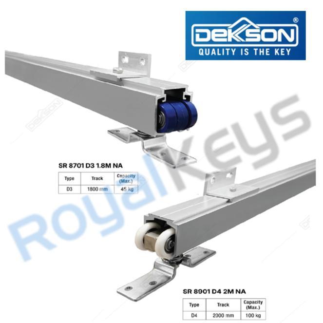 Rel Pintu Sliding Dekkson Dekson D3 / D4 Komplit Set Rel Pintu Geser Kayu Aluminium Kualitas Premium