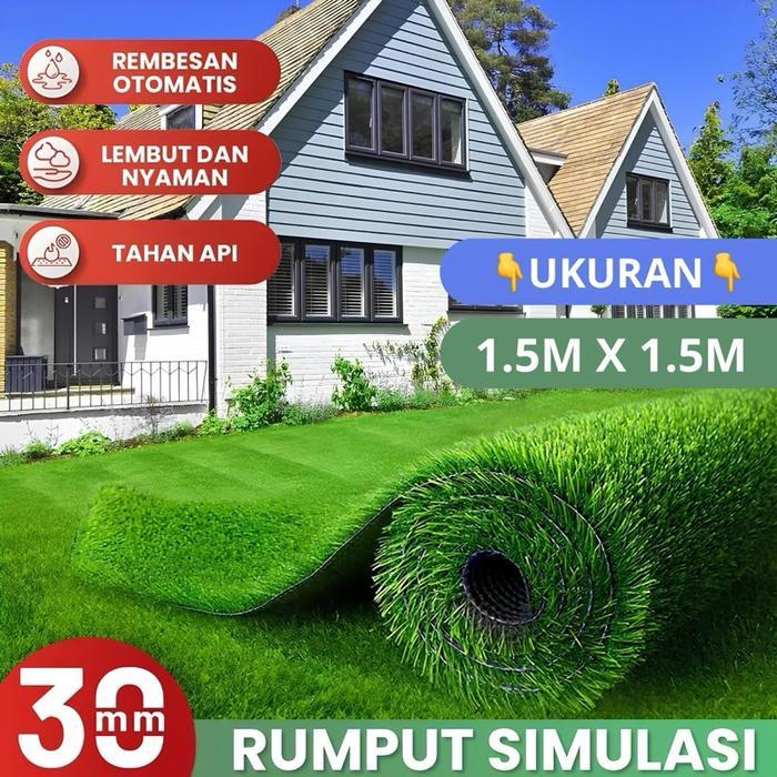 Rumput Sintetis Swiss ukuran 150cm x 150cm - Karpet Rumput Sintetis Full Hijau