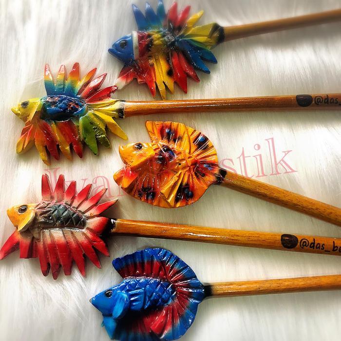 LOKAL MADE FLARE STICK MENTAL STIK IKAN CUPANG WARNA WARNI