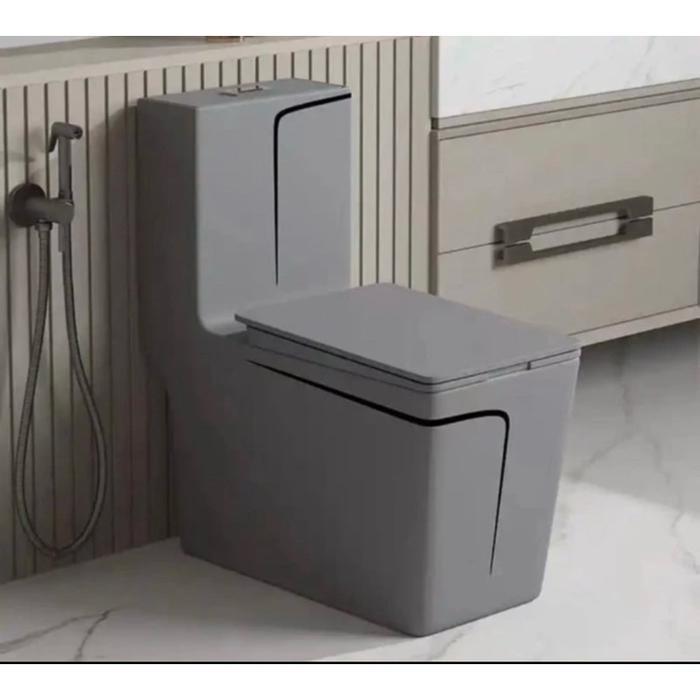 HADIAH JET KLOSET 1 Body Tutup Slow /Kloset Duduk Hitam Gold Kloset Duduk Gold Sultan - SH-285ABU