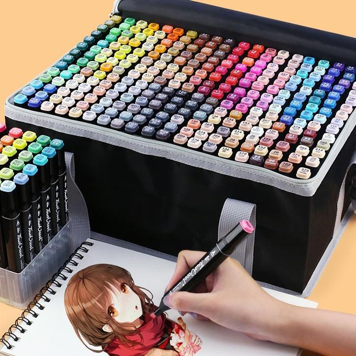 LO TouchFive 168Pcs Warna Sketsa Spidol Umum General Marker Set Animation Markers / Sketch Twin