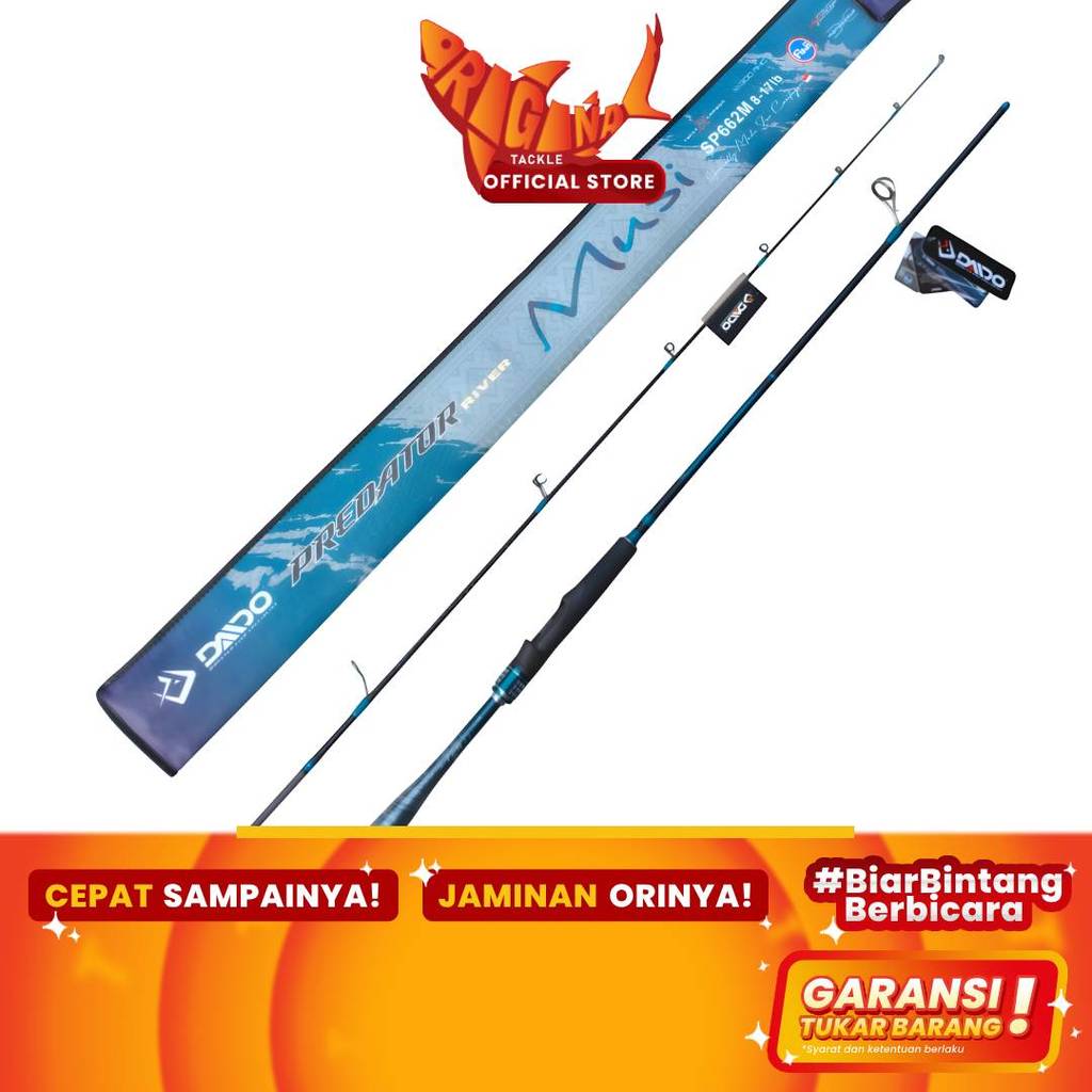 Joran Pancing Spinning Daido Predator River Musi Carbon 198cm 8-17lb