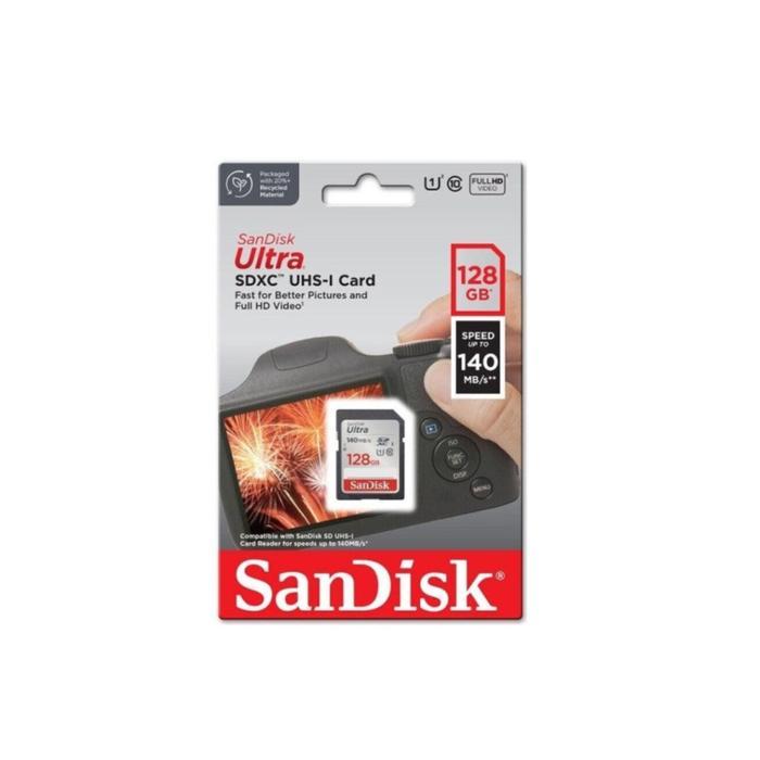 SanDisk Ultra SDXC Card 128GB 140MB/s Class 10 UHS-I - (SDSDUNB-128G-GN6IN)