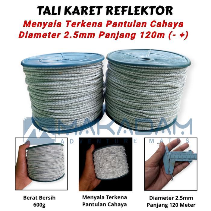 Tali Karet String Elastis Reflektif Reflektor 2.5Mm 3Mm Rol
