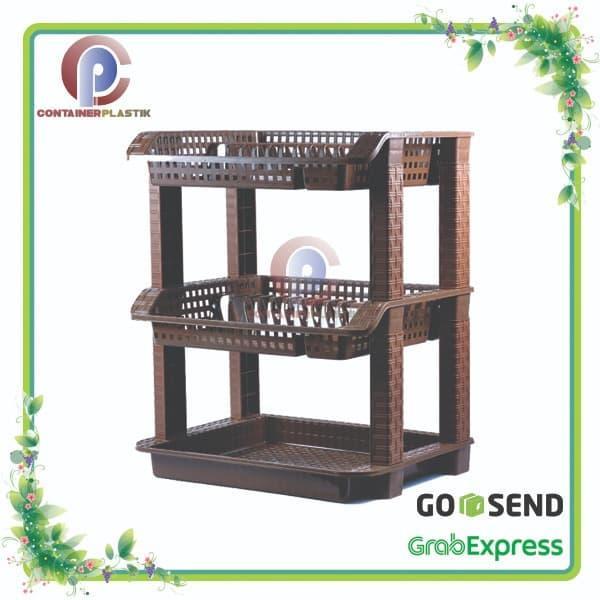 Rak piring susun / Rak piring plastik /Rak piring susun 3-SUSAN