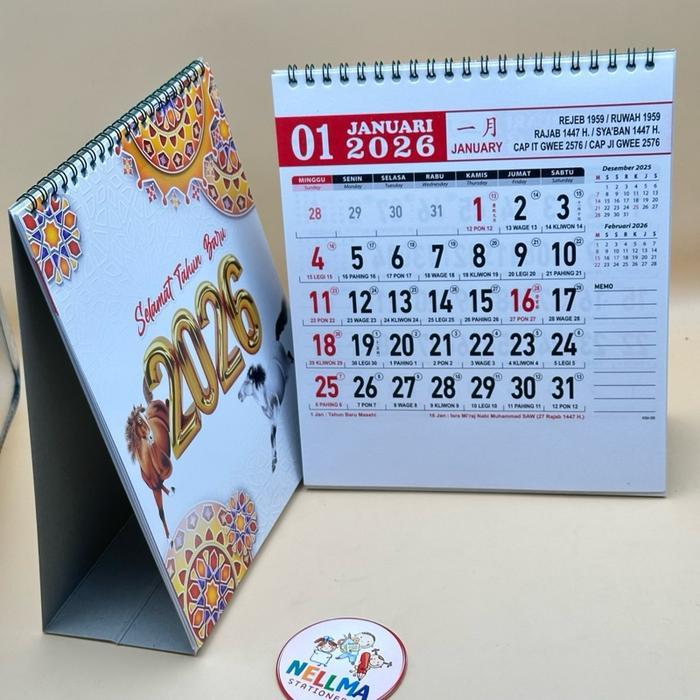 "New" Kalender Meja Angka Besar 2026