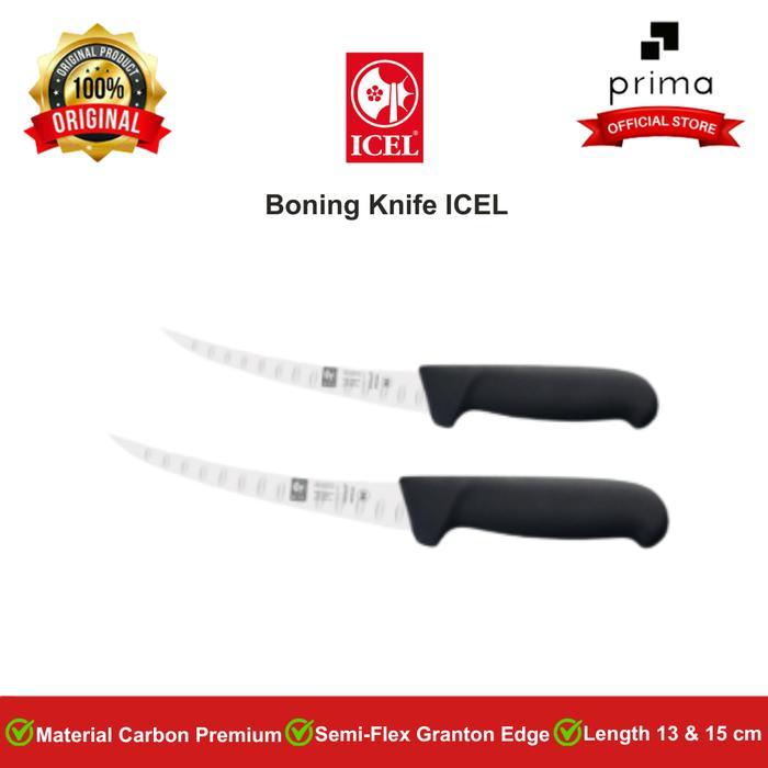Pisau Boning Knife Curved Semi-Flex Blade Granton Edge - ICEL