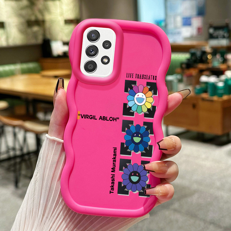 Casing Untuk Samsung A52 4G A52 5G A52s Case Casing Bunga matahari dan tas emoji pola HP Cesing luna