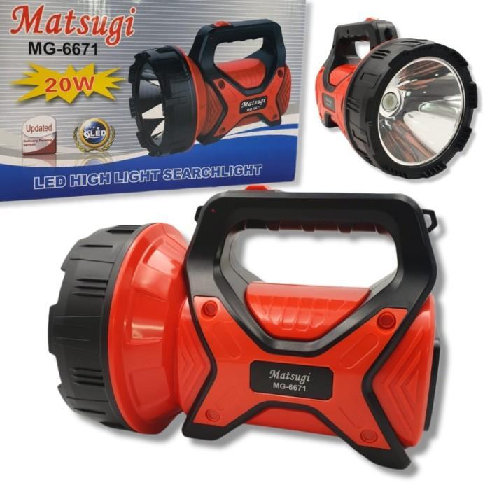 PROMO TTS MATSUGI Senter LED RAMBO 20W MG-6671 I Senter Jumbo Jarak Jauh Untuk Tambak Hutan MG6671