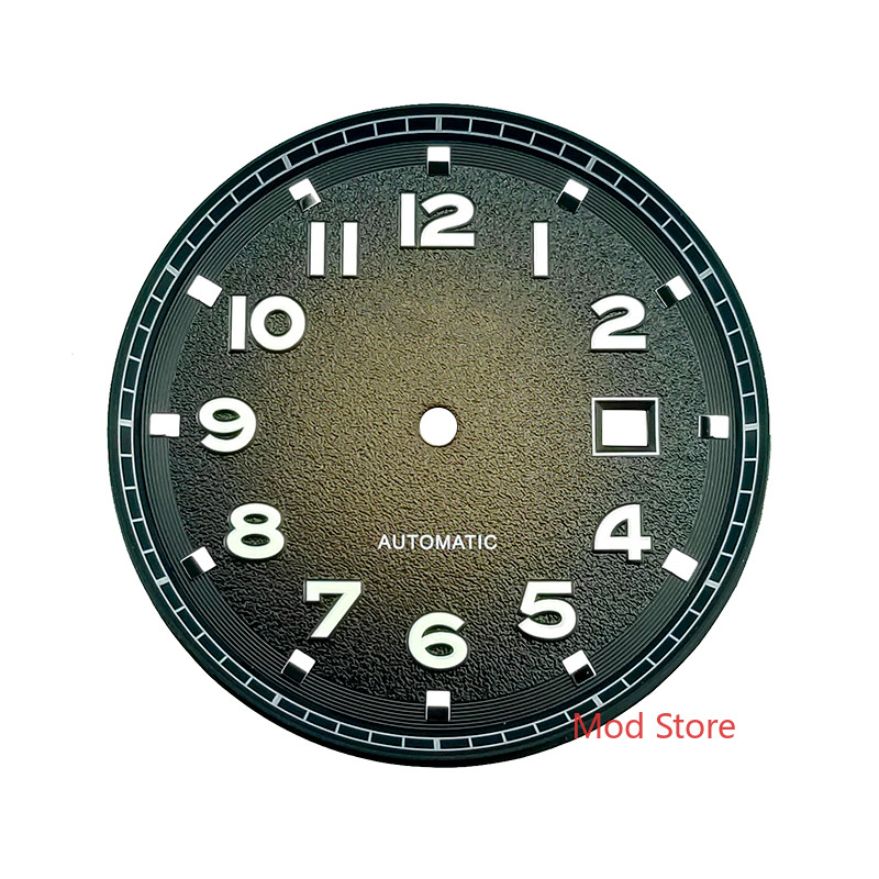 12H 35.6mm Brown/Blue White Printing AUTAVIA Style Watch Dial Wristwatch Plate Fit Miyota8215 DG2813
