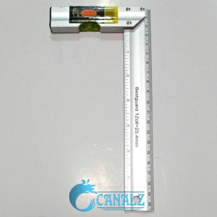 Pasekon Siku Meter Bestguard 8" Waterpass - 20 Cm Penggaris Tukang