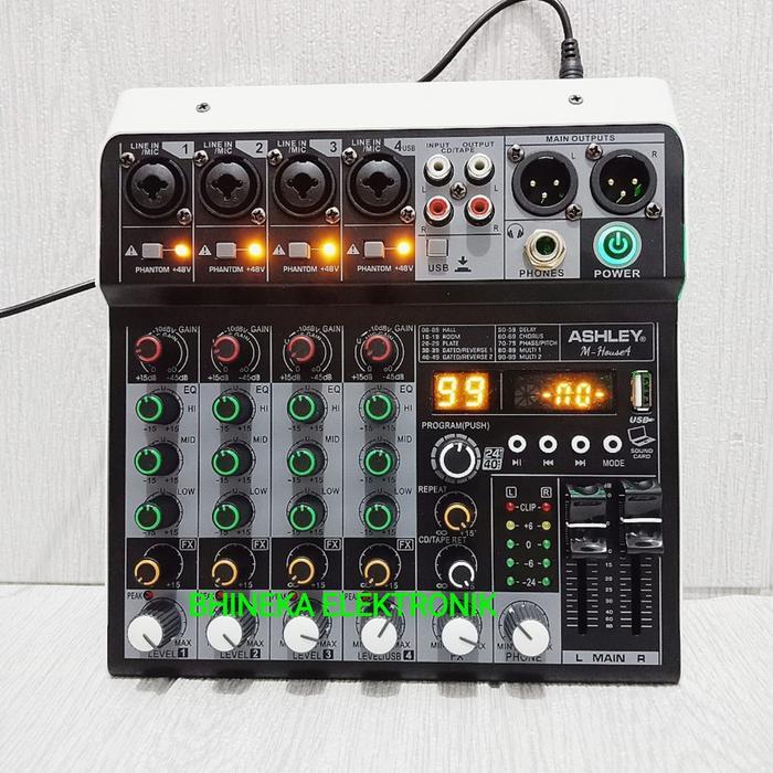 NEW mixer ashley MHOUSE4 / m house 4 EFEK 99DSP mixer 4 channel usb bluetooth