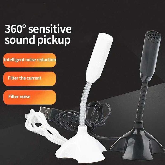 SALE SH USB Mic Microphone Mikropon Desktop Podcast Smule Vlog Noise Reduction TERMURAH