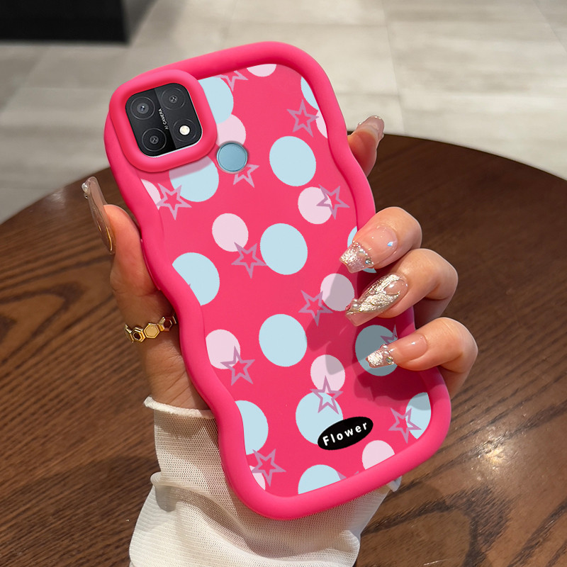 Casing Hp Untuk OPPO A15 A15s A35 4G Case Bola dan bintang Cesing Wave Gelombang Kesing Frosted Sili