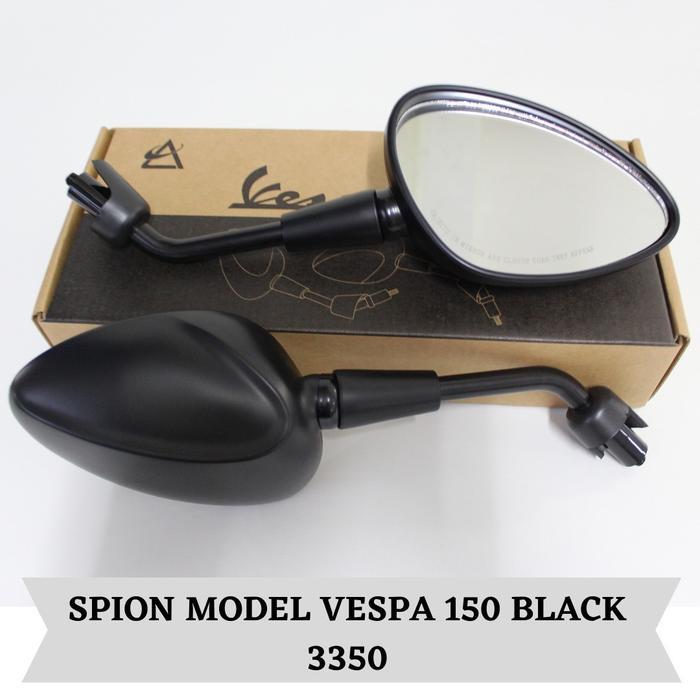Spion Model Vespa Black & Chrome Motor Bebek Dan Matic Universal Pcx Vario Scoopy Beat Satria Fu