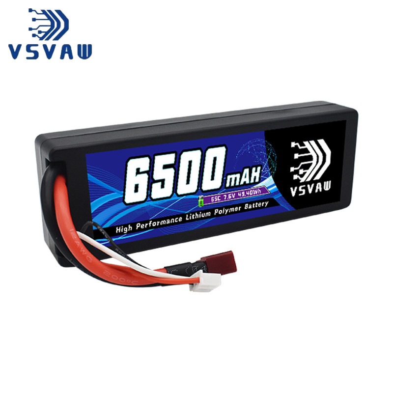 VSVAW Lipo 2S 6500mAh Lipo Battery 7.6V 65C with Deans Plug for RC Car Lipo Battery Truck RC FPV