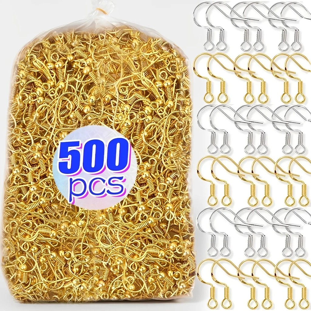 100/500pcs DIY Earring Findings Earrings Clasps Hooks Stainless Steel Hypoallergenic Earring Making