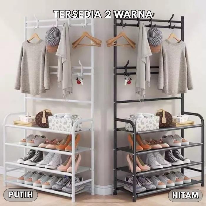 Stand Hanger Gantung Baju Tas Topi Rak Sepatu Modern / Gantungan Susun Serbaguna Kerudung Jilbab