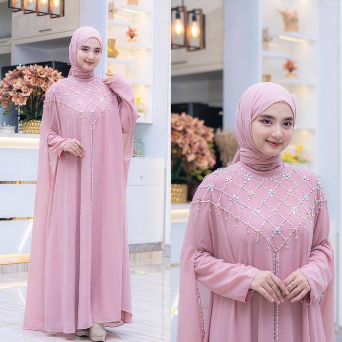 Rades - Kaftan Azwa Dengan Payet Mewah Gamis Long Dress Muslim Elegan Nyaman Dipakai Seharian Untuk