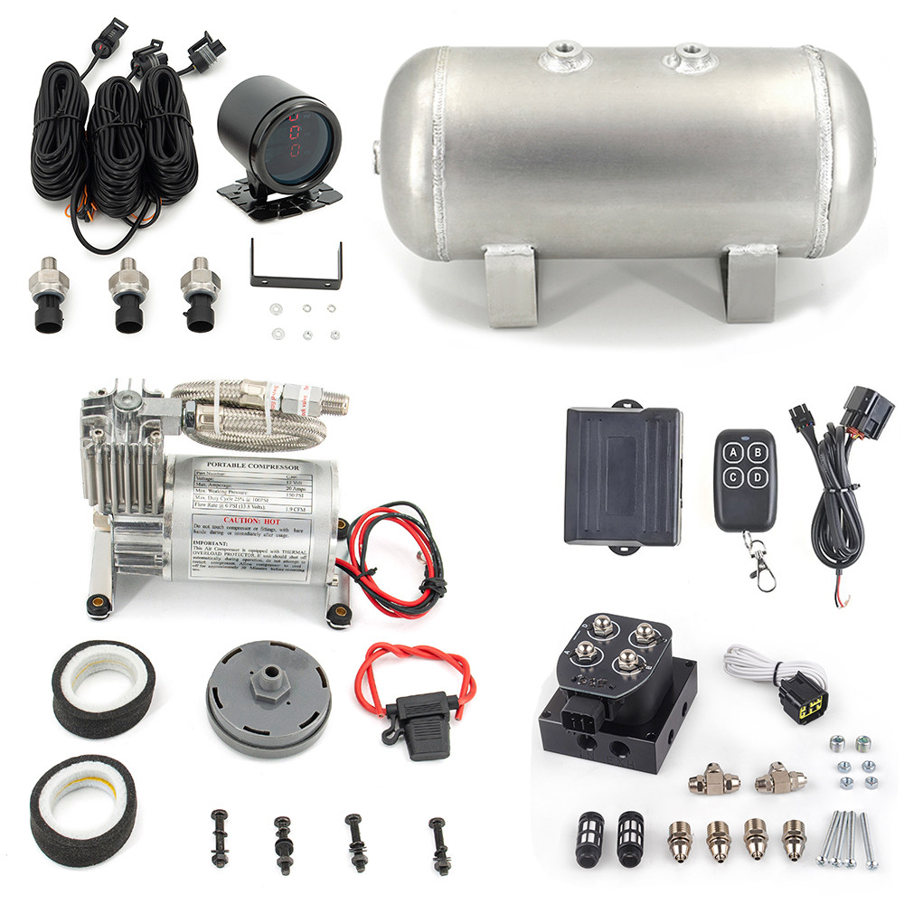 Air Management Kit Air Suspension System Electronic Controller System With 1.6gallon Air Tank 3