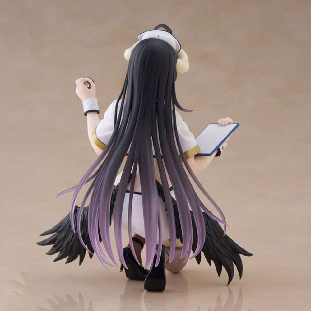 In Stock Original Taito Desktop Cute Albedo Nurse Ver. Anime El Nice Computer Decoration 13Cm