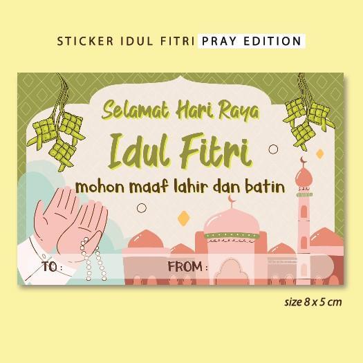 STIKER IDUL FITRI LEBARAN RAMADAN KARTU CARD TAG STICKER EID MUBARAK