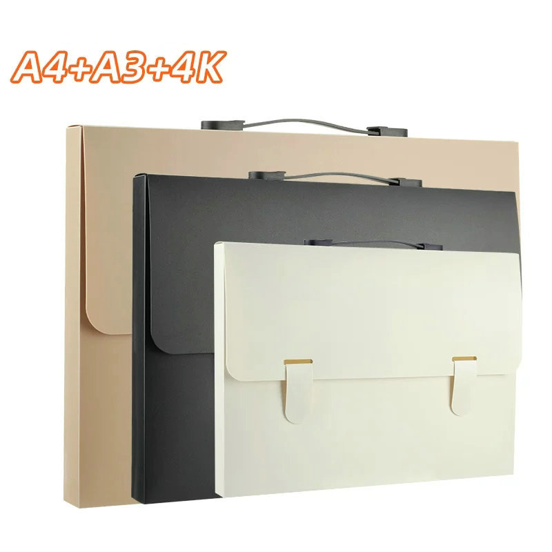 Portable Document Organizer File Bag A3 A4 Paper Organizer File Storage Document Bag Pp Plastic Art