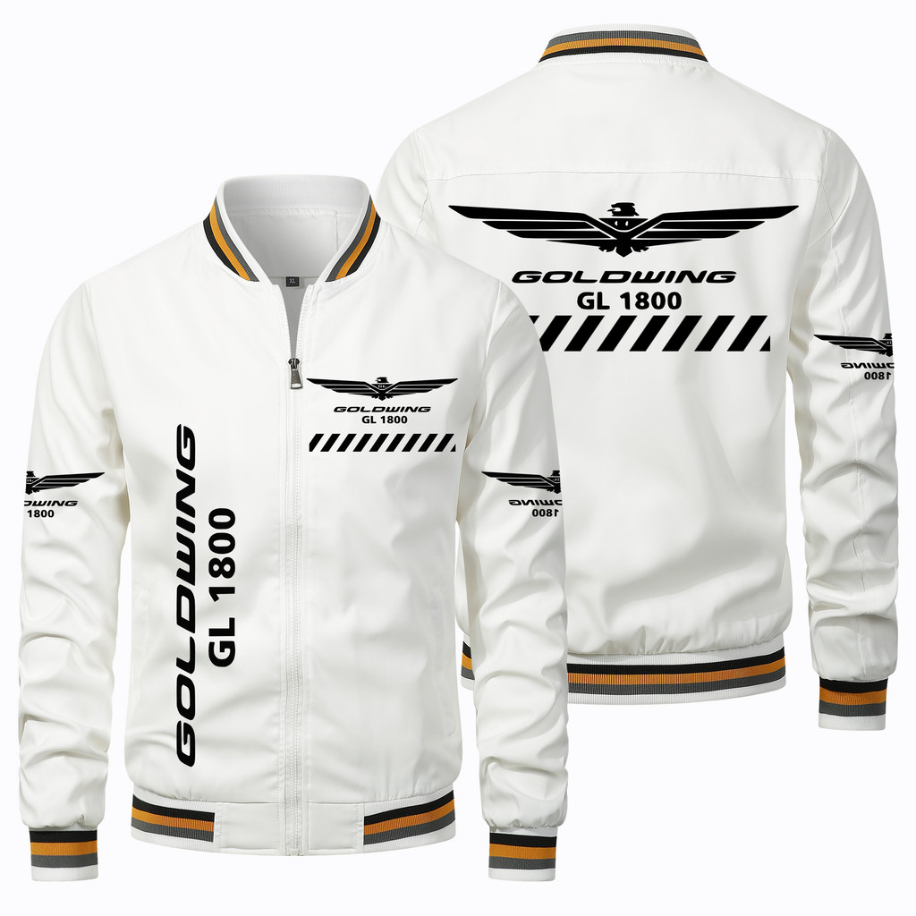 Honda Motorcycle Gold Wing GL1800 Print Jacket Biker Racing Team Custom Bomber Jacket Oversized