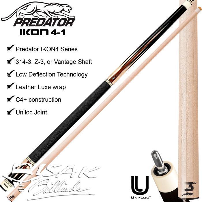 Predator Ikon4-1 Uniloc Low Deflection Billiard Cue Stick Stik Biliar