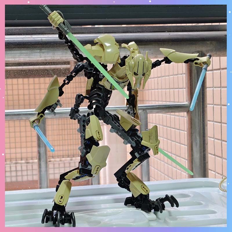 183pcs KSZ714 Star Action Figure assembly Toy Anime Robot Grievous With Lightsaber Hilt Combat