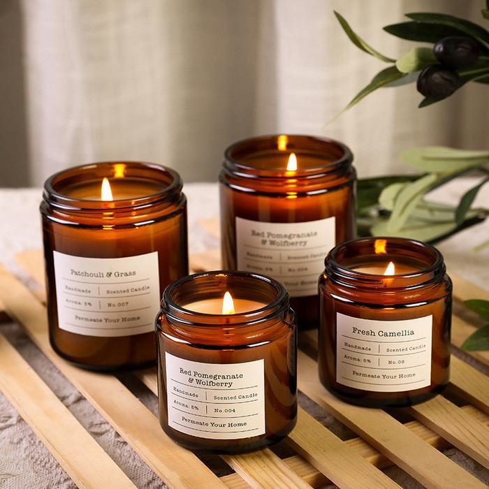 "New" Amber Glass Jar Kaca 100ml Candle Jar Tempat Lilin 100 Hitam Dark