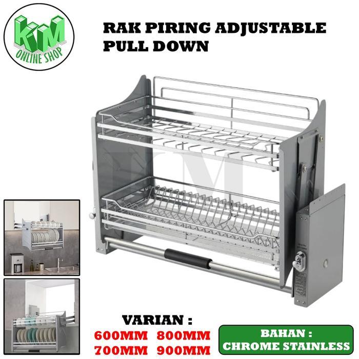 Rak Piring Pull Down Elevator Dish Rack Rak Piring Gelas Botol Tarik Kitchen Set