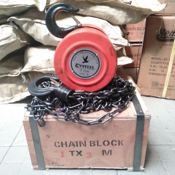 Chain Block 1 Ton 3 Meter Takel Katrol Kerekan 1 Ton 3 Meter