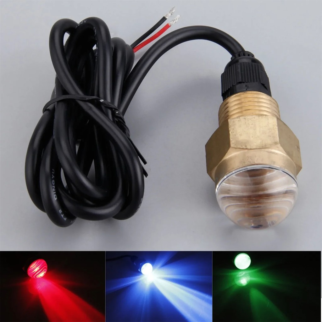 1pc Boat Yacht Brass 12V DC 12W Underwater Lamp Super Bright Blue/ Red/ Green Led Light 3 Colors