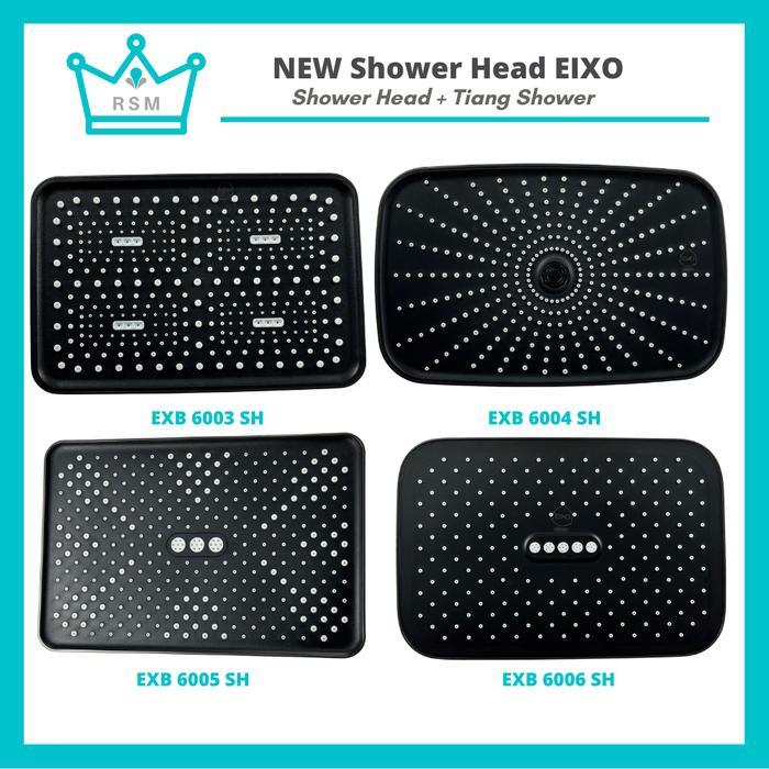 Shower Head Tiang Kepala Pancuran Kamar Mandi Hitam Minimalis Lengkap