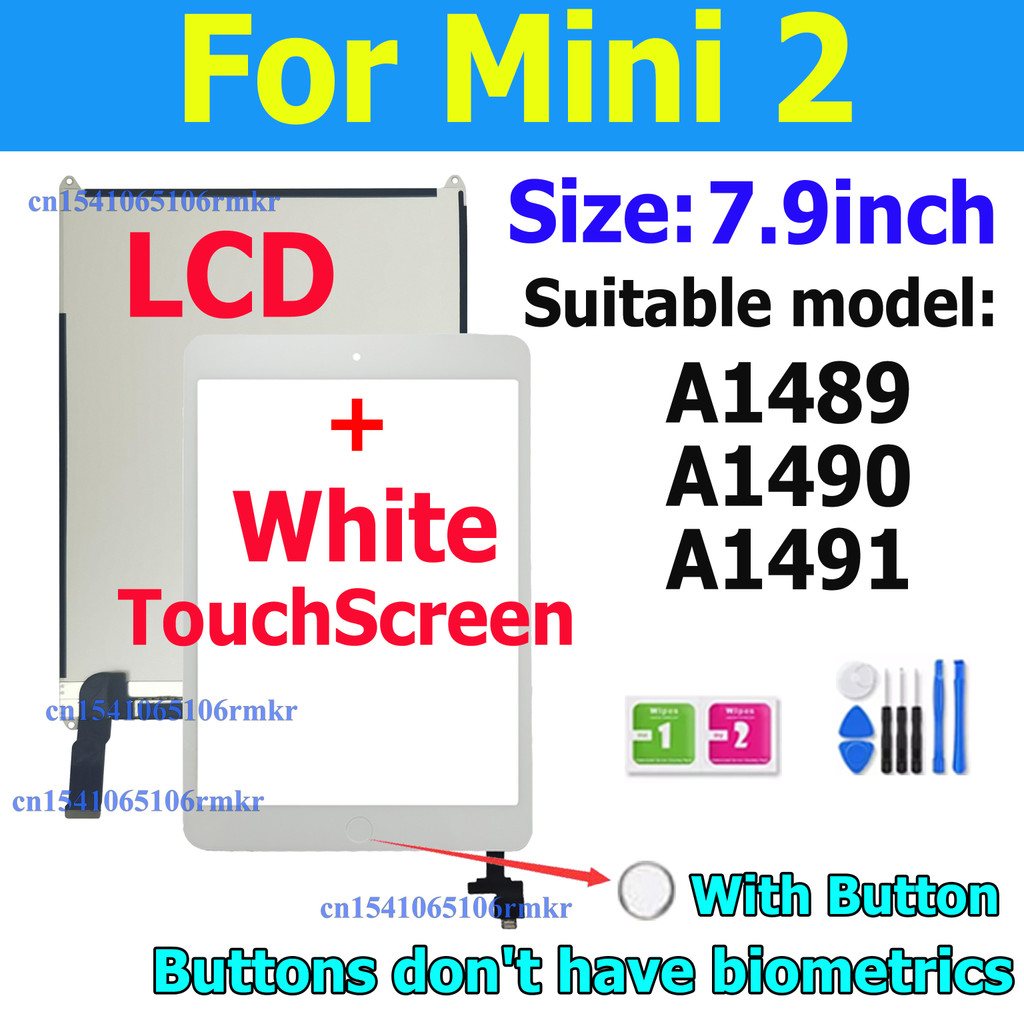 For iPad Mini 2 2nd A1489 A1490 A1491 Mini2 Touch Screen Black / White Digitizer Sensor Glass + LCD