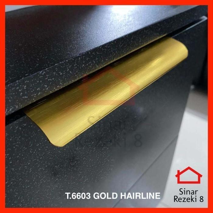 Handle 6603 1 Meter Gold Tarikan Laci Pintu Lemari Minimalis Dapur 100 Terlaris