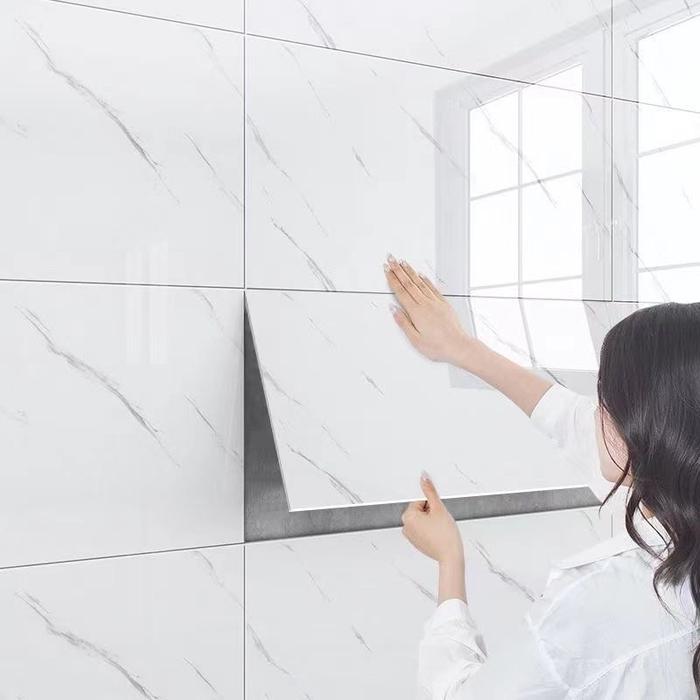 "New" Wallpaper Stiker Dinding Vinyl Marble / Wallpaper Marble Glossy black and white / Vinil Stiker