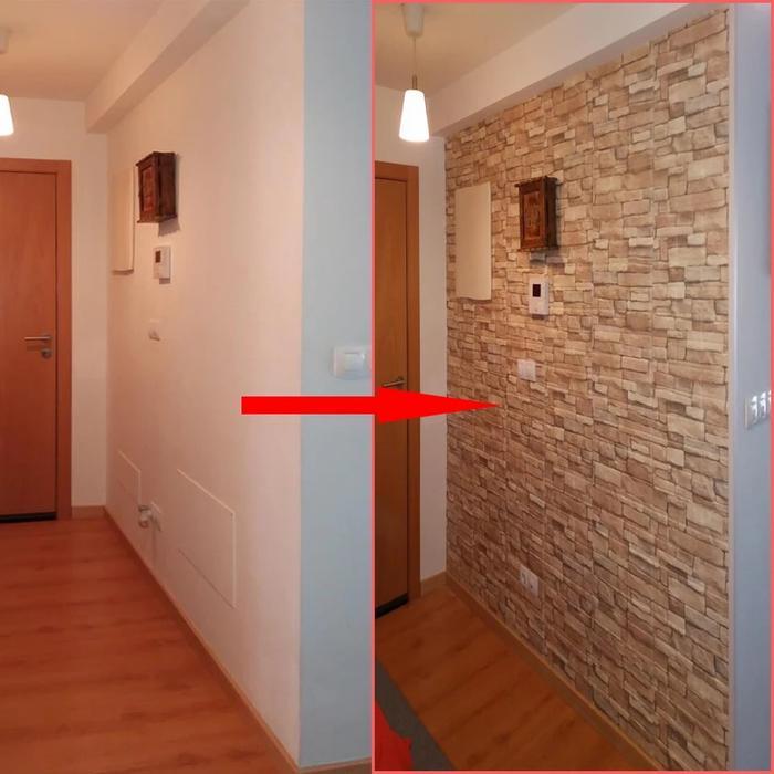 "New" Wallpaper Dinding 3D Foam Batu Alam Dekorasi Stiker Dinding 70 x 77cm