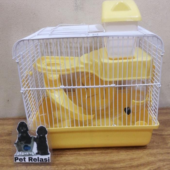 Kandang Hamster Minimalis Fullset HC27 kandang Hamster Tingkat Dua